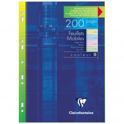 Feuillet mobile A4 5/5 assorti étui 200 pages