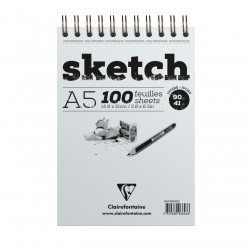 Bloc esquisse spiralé A5 90g ivoire 100 feuilles