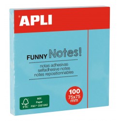 Apli Notes 75x75mm 100 feuilles bleu
