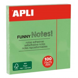 Apli Notes 75x75mm 100 feuilles vert