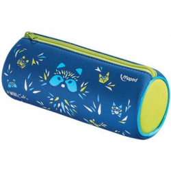 Trousse ronde Ø7,5 x 21 cm néoprène Mini Cute bleu