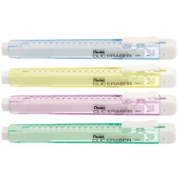 Stylo porte-gomme rechargeable corps translucide