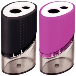 Taille-crayons 2 usages intérieur métal + réserve clipsée