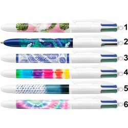 Stylo bille 4 couleurs "Décors"