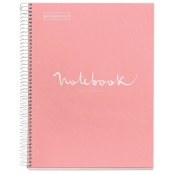 Notebook spiralé A4 160 pages séyès 90g couverture polypro rose