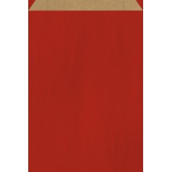 Sac kraft uni 24+9x41cm rouge