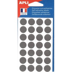 Etiquette 15mm gris pochette de 140