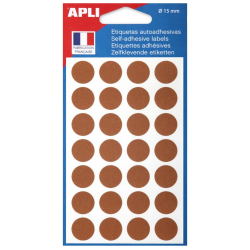 Etiquette 15mm marron pochette de 140