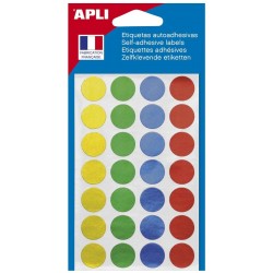 Etiquette 15mm assorti métallisé pochette de 112