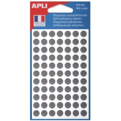 Etiquette 8mm gris pochette de 462