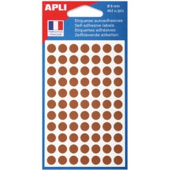 Etiquette 8mm marron pochette de 462