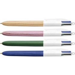 Stylo bille 4 couleurs Wood