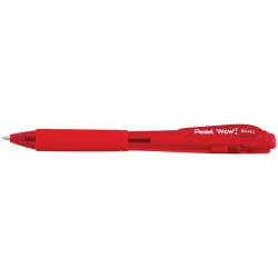 Stylo bille Wow! 1mm rétractable corps triangulaire + grip rouge