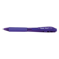 Stylo bille Wow! 1mm rétractable corps triangulaire + grip violet