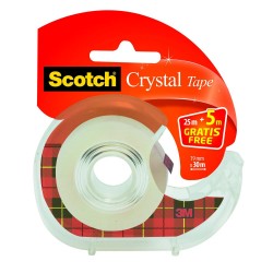 Adhésif Crystal sur dévidoir 19mm x 25m+5m gratuit