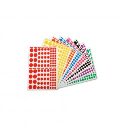 Gommettes enlevables diamètres et couleurs assortis pochette de 1872