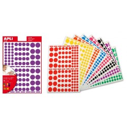 Gommettes diamètres et couleurs assortis pochette de 1040