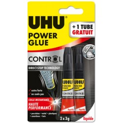 Colle Power Glue Control liquide blister 1 tube de 3g + 1 tube gratuit