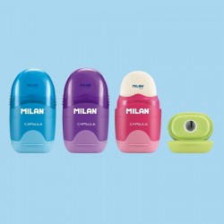 Taille-crayons 1 usage + réserve + gomme Capsule