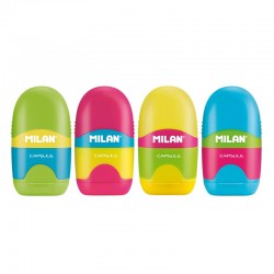 Taille-crayons 1 usage + réserve + gomme Capsule Mix