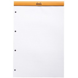 Bloc Rhodia n°20 A4+ agrafé perforé 5/5 160 pages