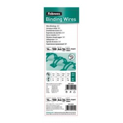 Reliure métal 34 boucles 14 mm argent boîte de 100
