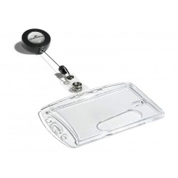 Porte-badge rigide 85x54mm + dérouleur boîte de 10