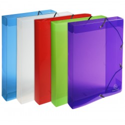 Boîte de classement Exabox polypro translucide Crystal dos 40mm