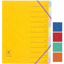 Trieur carte lustrée + élastique fenêtre imprimée 12 compartiments