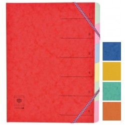 Trieur carte lustrée + élastique fenêtre imprimée 6 compartiments