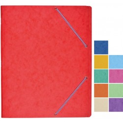 Trieur carte lustrée agrafé + élastique 5 compartiments