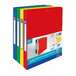 Boîte de classement carte Multi’Strat 425g dos de 25mm assorti classique lot de 4