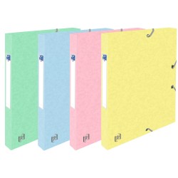 Boîte de classement carte Multi’Strat 425g dos de 25mm assorti pastel lot de 4