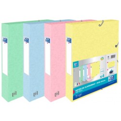 Boîte de classement carte Multi’Strat 425g dos de 40mm assorti pastel lot de 4