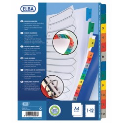 Intercalaire numérique A4 Mylar 12 positions