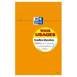 Bloc Orange A4 uni blanc 160 pages