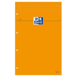 Bloc Orange 215x315 travers+marge perforé 160 pages
