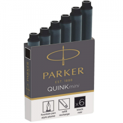 Cartouche Parker Quink mini noir boîte de 6