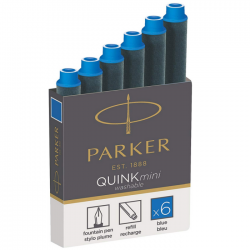 Cartouche Parker Quink mini bleu boîte de 6