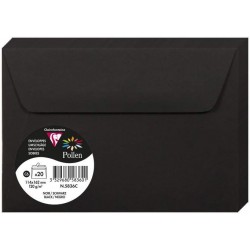 Enveloppe Pollen 114x162mm 120g noir paquet de 20
