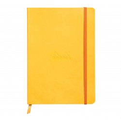 Carnet Rhodiarama souple + élastique A5 ligné 160 pages jonquille