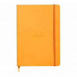 Carnet Rhodiarama souple + élastique A5 ligné 160 pages orange