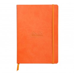 Carnet Rhodiarama souple + élastique A5 ligné 160 pages tangerine