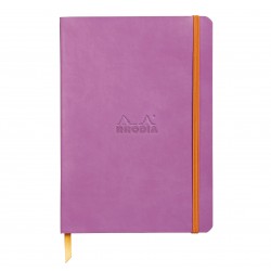 Carnet Rhodiarama souple + élastique A5 ligné 160 pages lilas