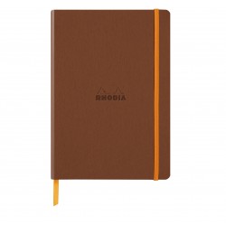 Carnet Rhodiarama souple + élastique A5 ligné 160 pages cuivre