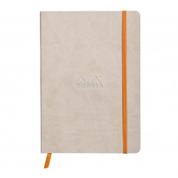 Carnet Rhodiarama souple + élastique A5 ligné 160 pages beige