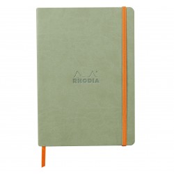 Carnet Rhodiarama souple + élastique A5 ligné 160 pages céladon