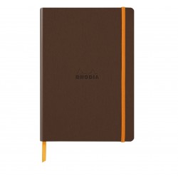 Carnet Rhodiarama souple + élastique A5 ligné 160 pages bronze