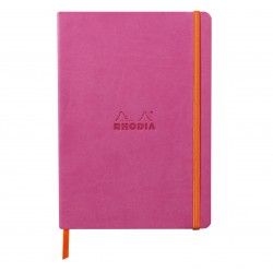 Carnet Rhodiarama souple + élastique A5 ligné 160 pages fuchsia