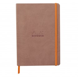 Carnet Rhodiarama souple + élastique A5 ligné 160 pages bois de rose